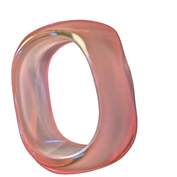 Chunky Wave Bangle Geometric Bangle 1990's Pink Bangle Pearlescent Translucent - Picture 7 of 7